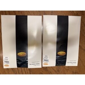 Talbots Lycra Sheer Comfort Control Top Sandalfoot Pantyhose 2X Off Black x 2